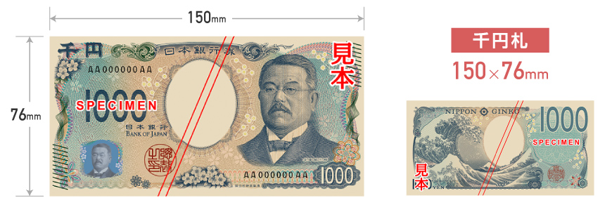 新1000円札のサイズ