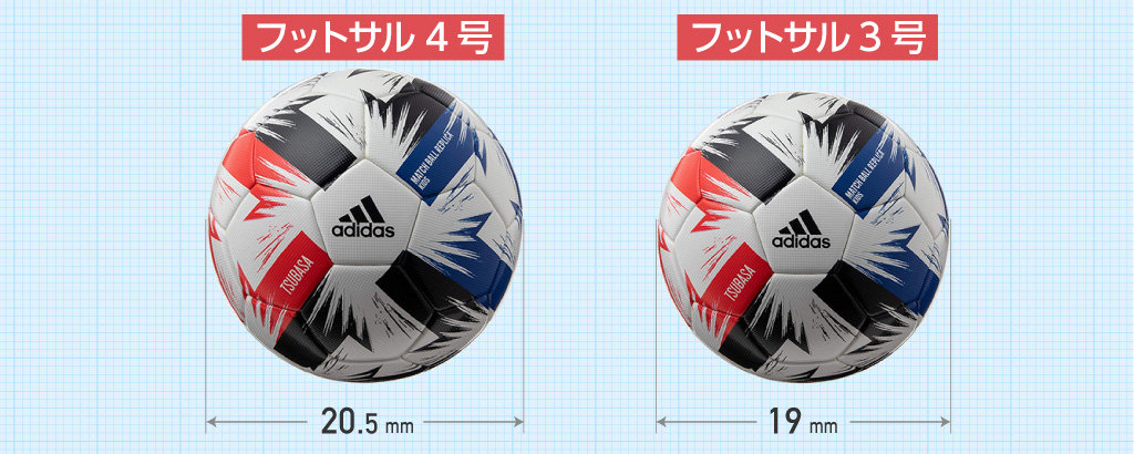 フットサルーボール／サイズ比較